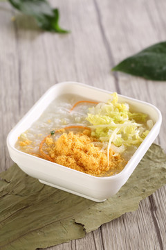 生菜肉松粥