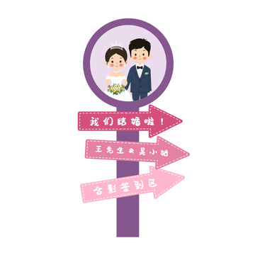 婚礼新人指引牌