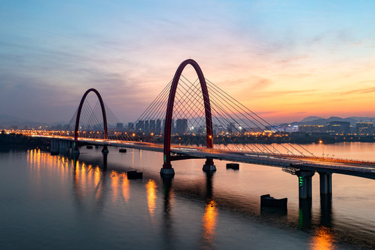 杭州之江大桥夜景风光