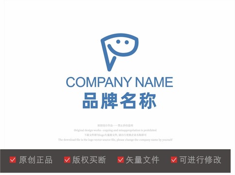 P字母标志LOGO