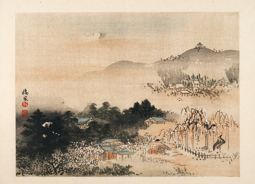 春景国画山水小品