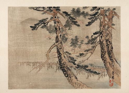 春色国画山水小品