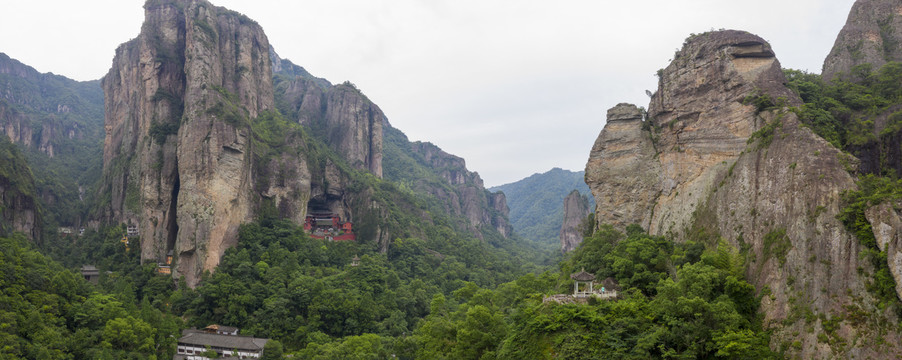 浙江温州雁荡山风光景区航拍