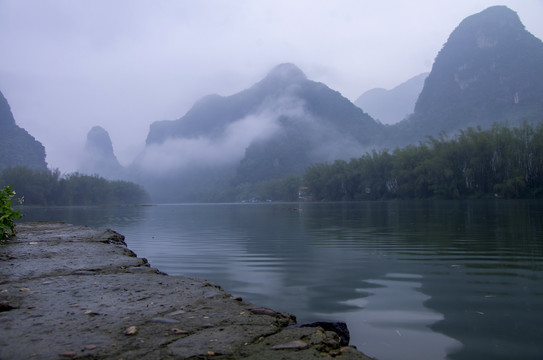 山水风景河流青山倒影