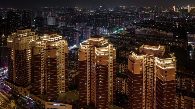 中国长春城区夜景吉林大路