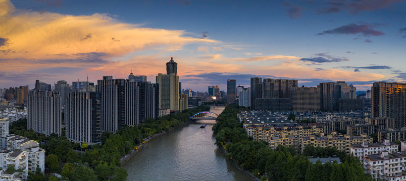 浙江杭州市拱墅区武林门夕阳