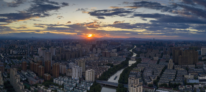 浙江杭州市拱墅区武林门夕阳