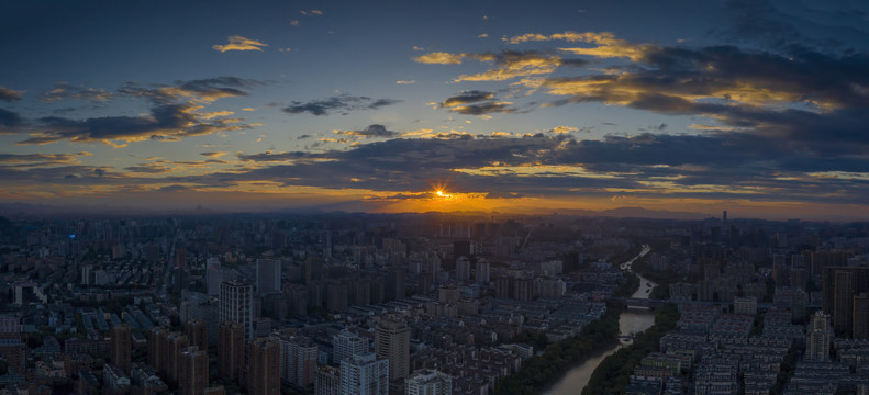 浙江杭州市拱墅区武林门夕阳