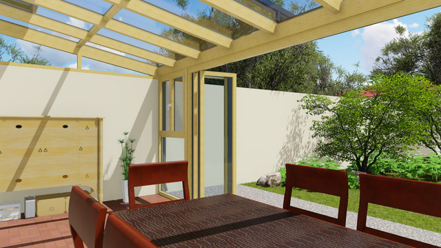 铝木庭院阳光房设计