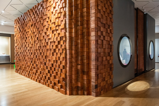 博物馆展厅实木方木墙面装饰