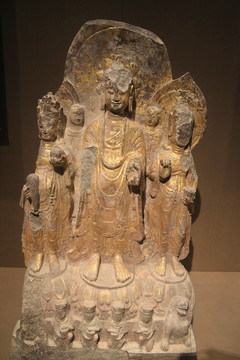 鎏金石佛像