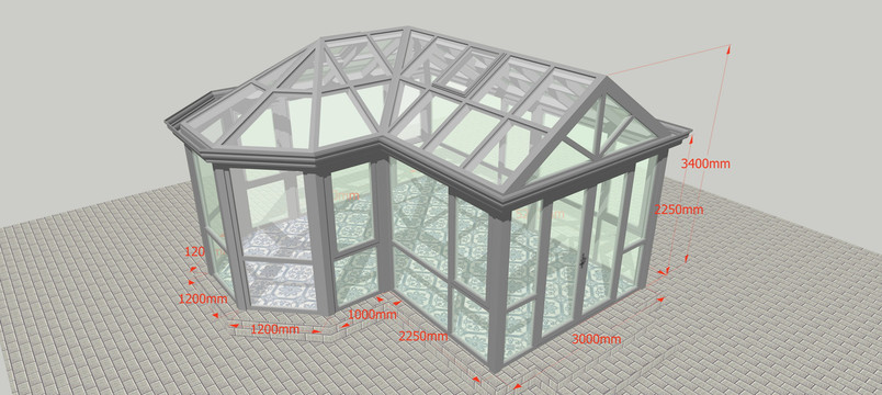 铝合金异型顶阳光房