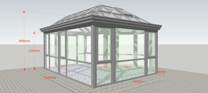 铝合金阳光房设计效果图