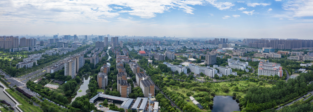 浙江杭州下沙大学城航拍