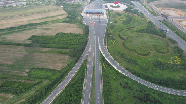 无人机航拍吉林高速四平收费站