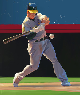 棒球运动男子插画