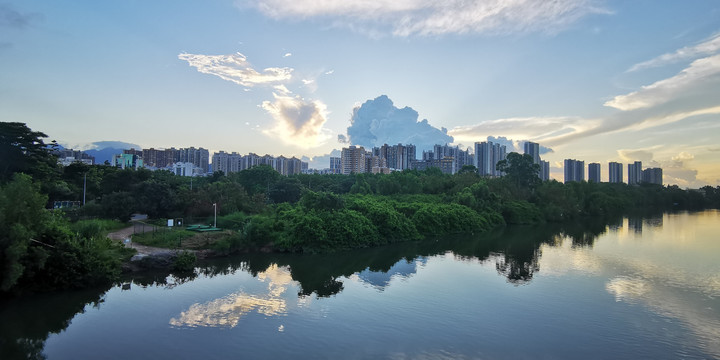 湿地朝霞