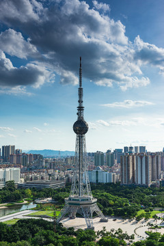 佛山电视塔与文华公园风景