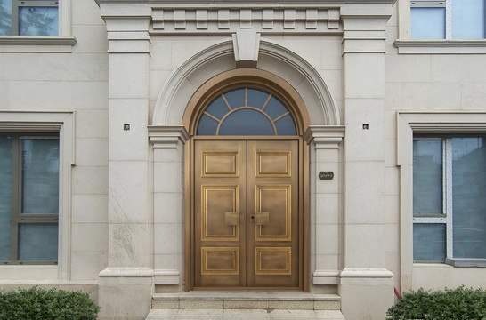 欧式弧形铜门设计