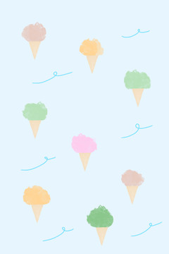 空气感甜筒冰淇淋清新壁纸素材