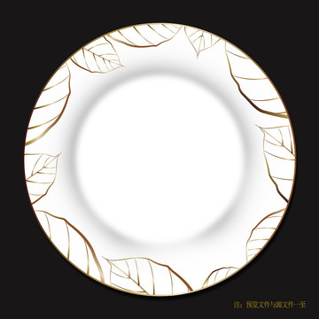 金叶陶瓷餐具花面盘子设计
