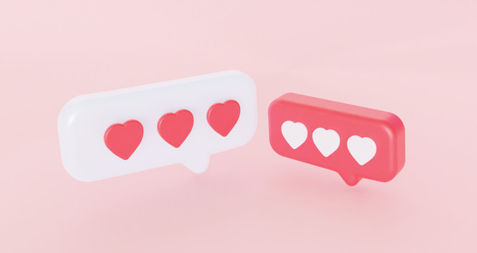 3D可爱风恋爱聊天对话框素材