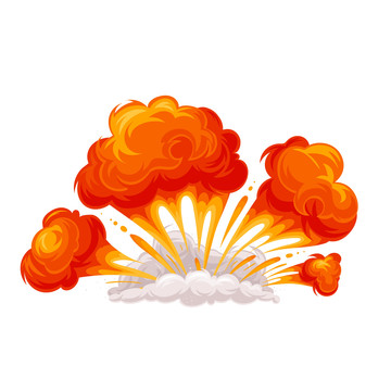 浮夸爆炸火焰特效卡通素材