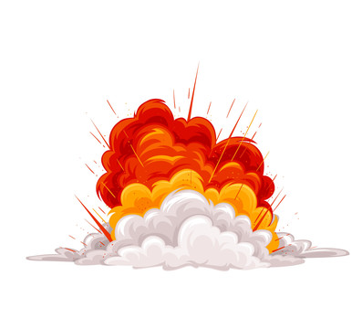 高温爆炸和烟雾弥漫卡通特效