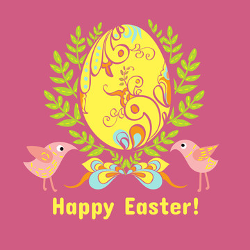 复活节彩绘鸡蛋贺图