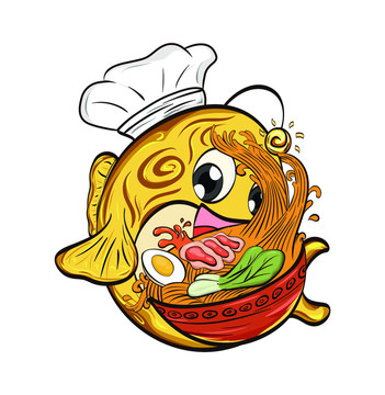 鱼汤面卡通形象
