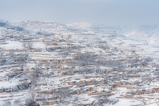 西北乡村雪景