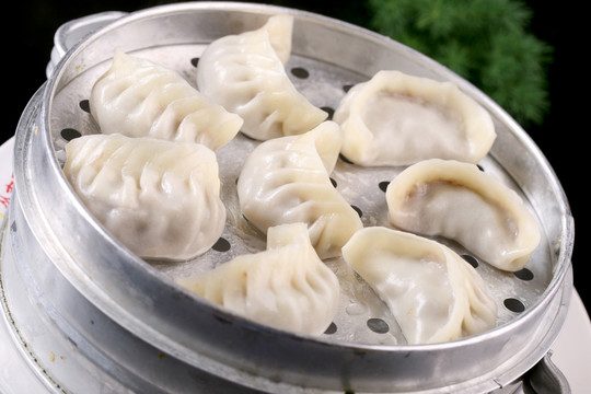 鲜肉韭菜蒸饺