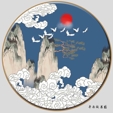 禅意意境山水画