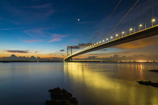 南沙大桥黎明时分的风景