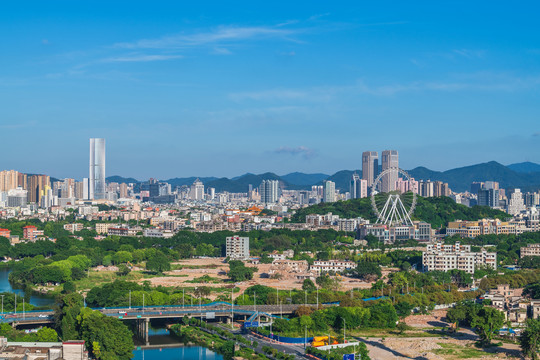 中山市岐江摩天轮金鹰广场全景