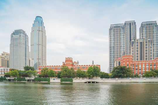 天津市建筑天际线和海河风光