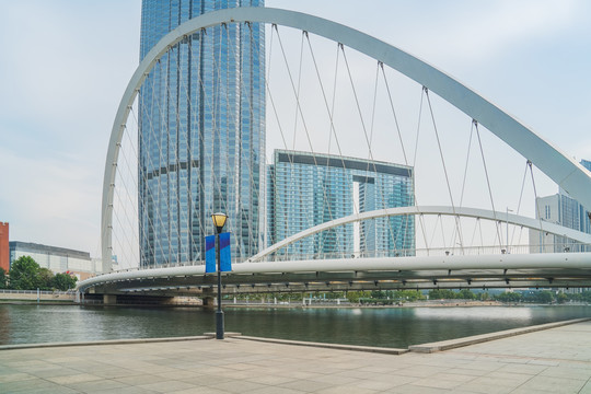 天津市建筑天际线和海河风光