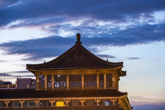 西安城墙夕阳