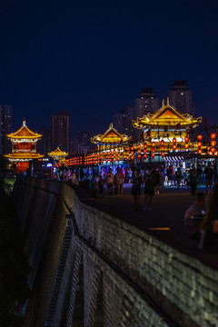 西安城墙永宁门夜景