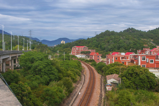 乡村和铁路旅拍风景