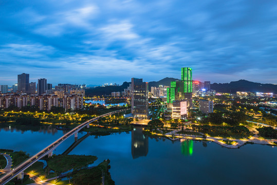 蕉门中心区摩天大楼夜景