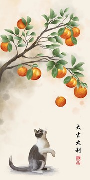 大吉大利插画