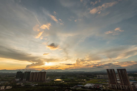 天台晚霞