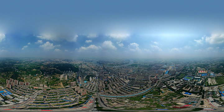 无人机视角吉林市城区风光