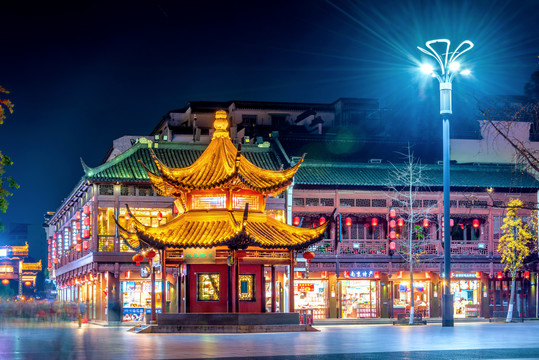 中国江苏南京夫子庙商业街夜景