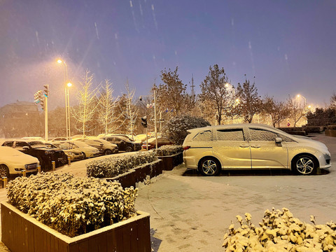 城市雪景