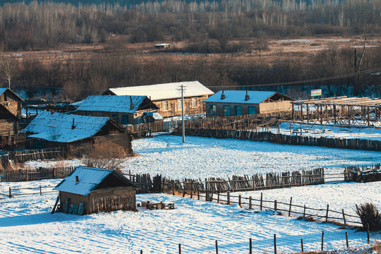 冬季东北民居农家院