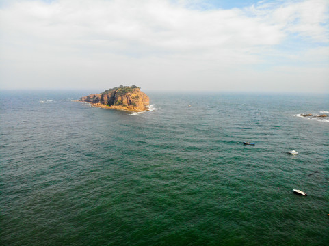 航拍辽宁大连棒棰岛宾馆风景区