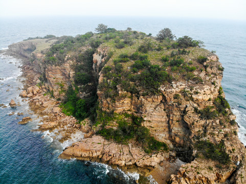 航拍辽宁大连棒棰岛宾馆风景区