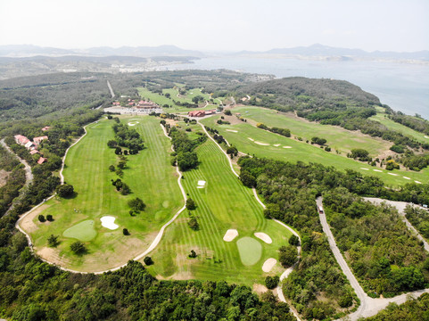 航拍大连金石滩黄金海岸海景